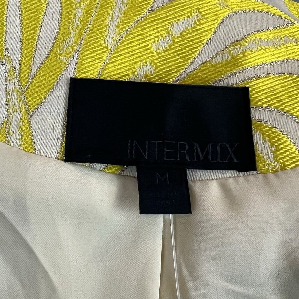 Intermix Bayley Jacket Womens Size Medium Printed Yellow Metallic Evening NWT - Picture 9 of 14